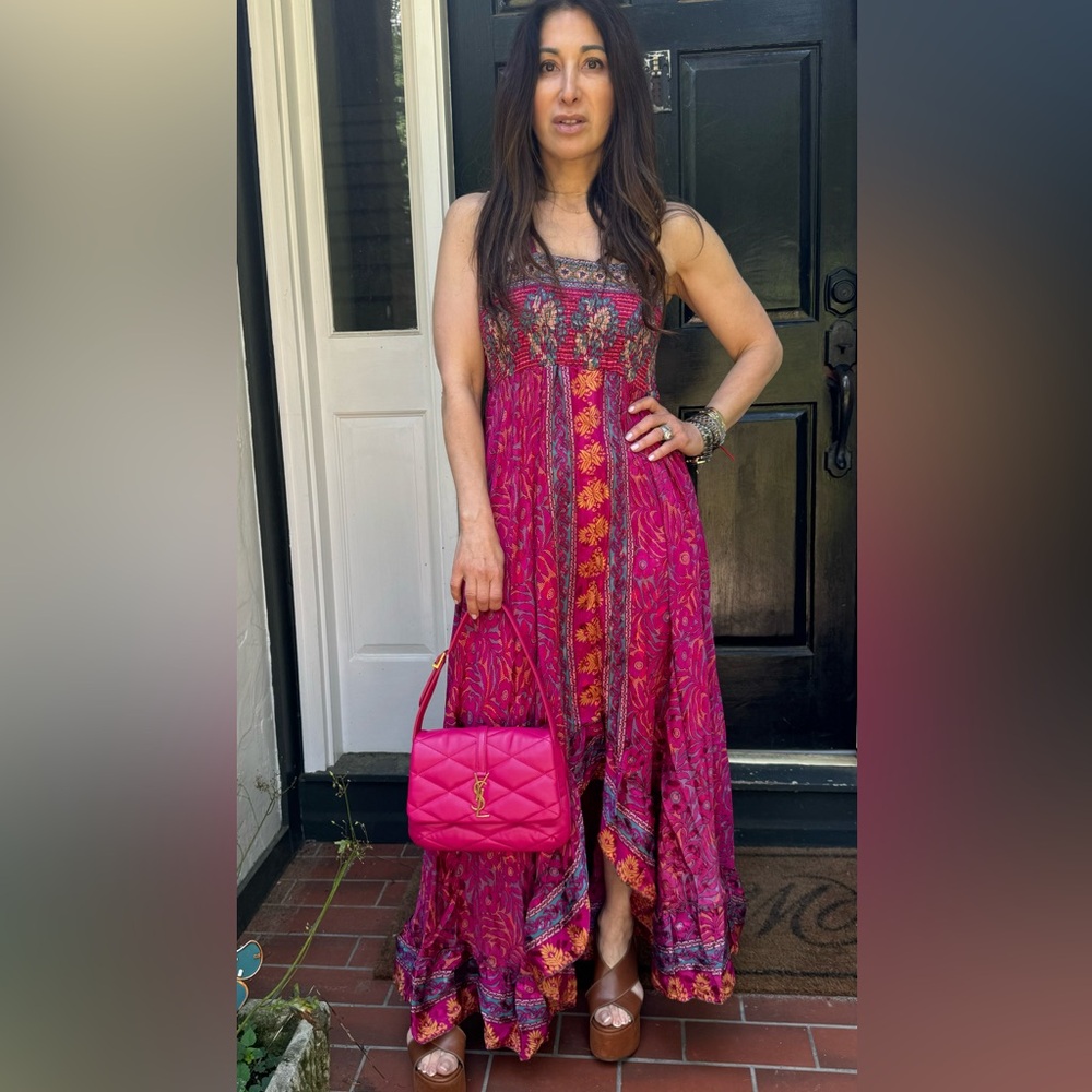 38 Beautiful Silk Blend One of a Kind Sleeveless Maxi Dress - Picture 2 of 6